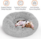 Donut Dog Bed - Premium Comfort for Anxiety Relief - Fluffy & Calming Design with Ultra-Plush Support | Cozy Round Dog Bed with Super Soft Circle Style (Size XL Grey)