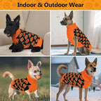 KYEESE Halloween Dog Sweater with Leash Hole Cute Pumpkin Turtleneck Pet Knitwear Extra Warm and Comfortable Orange Festival Pet Clothes for Medium Sized Dog Cozy Halloween Puppy Sweater, XX-Large