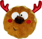 Huxley & Kent Funny Dog Toy w/Squeaker – Holiday Power Plush Squeaky Dog Toys for Small, Medium & Large Dogs – Soft Stuffed Animal for Indoor Play & Fetch - Gotta Dash Reindeer Cookie, Large