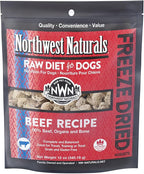 Northwest Naturals Freeze-Dried Beef Dog Food - Bite-Sized Nuggets - Grain-Free, High-Protein, Raw Diet, Human-Grade Ingredients, All Natural, Premium Quality, Healthy & Nutritious - 12 Oz