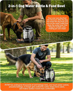 Portable Dog Water Bottle Bowl - 77 oz Travel Water Bowl Dispenser for Dogs Leak Proof, Suitable for Large Pet Drinking, A Must Have for Outdoor, Camping, Walking, Beach, Hunting, and Other Scenes