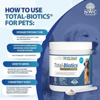 NWC Naturals Total-Biotics, Cat & Dog Probiotics for Digestive Health with Prebiotic, Unflavored Probiotic for Dogs & Cats, Supplement for Gut, Skin, Coat, Stomach Relief, 100 Servings, 2.22 Ounces