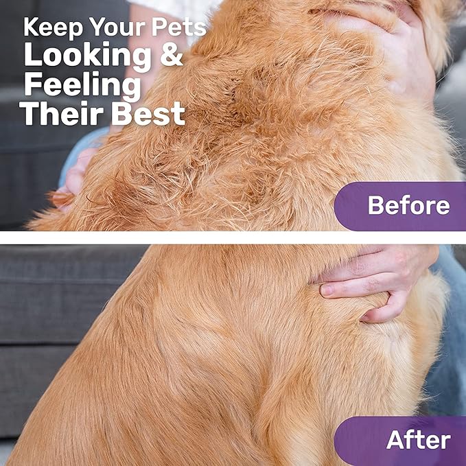 Hertzko Grooming Dematting Comb for Pets - Removes Mats and Tangles - Ideal Dematting Comb for Dogs and Cats - Grooming Tool for All Fur Types - Easy to Use and Clean - Stainless Steel