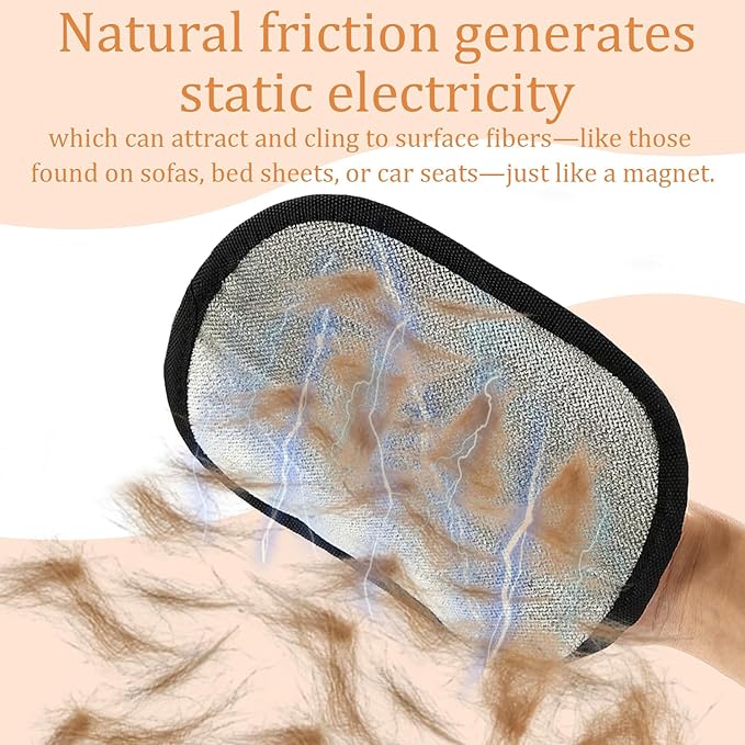 2pcs Cat&Dog Pet Hair Removal Gloves with 1Pcs Gold Medium-Sized Comb Pet Grooming Electrostatic Gloves Cat&Dog Hair for Sofa Clothing Curtain Carpet