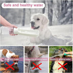 Portable Dog Water Bottle - Foldable Dog Water Dispenser | Leak Proof & Food Grade Plastic Travel | Pet Water Bottle for Cat Outdoor Walking Hiking Travel（US） (White, 19oz)