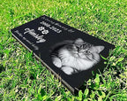 Generic Customized Memorial Stone Plaque for Cat, Pets, Dog, Personalized Engraved Gravestone for Lost Loved One, Mini Tombstone,Temporary Grave Marker for Cemetery (Black)