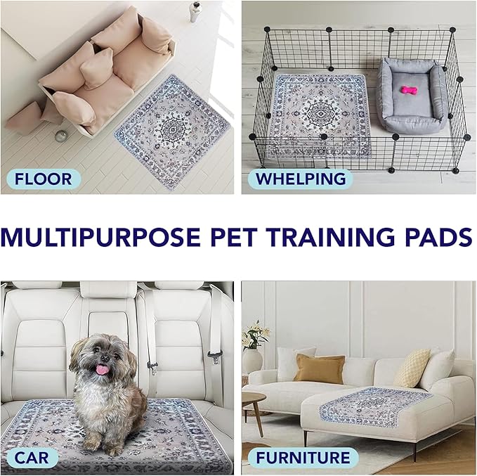PUPIBOO Washable Pee Pads for Dogs and Cats - Super Absorbent Reusable Puppy Training Pads - 100% Waterproof, Leak-Proof & Non-Slip Whelping Pads for Pet Housebreaking