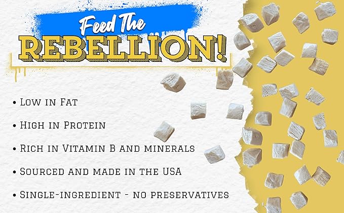 Freeze Dried Chicken Breast for Dogs & Cats – Single Ingredient Dog Treats – USA Sourced & Made – High Protein, All Natural, Grain Free – Raw Freeze-Dried Training Treats (3oz)