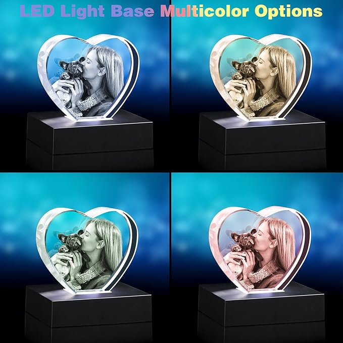 Personalized Pet Memorial Gifts, Custom Pet 3D Crystal Photo,3D Engraved Crystal Keepsake Gift Décor Dogs Or Cats Horse Birds, Customized Dog Memorial Gifts