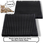 16 Pack Cat Repellent Outdoor Mat Cats Dogs Plastic Bendable Spiked Deterrent Training Repellent PET Mats with Spikes for Indoor Outdoor Supplies, 18.3 Square Feet, 16 x 13 Inch(Black)