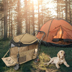 Foldable Pet Wagon Dog Stroller with Removable Fully Zipped Tent, Pet Travel Wagon with Extendable Ramp Built-in Storage Attached Water and Food Station