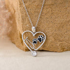Birthstone Veterinary Stethoscope Necklace 925 Sterling Silver Nurse Vet Pendant with Dog Paw Nurse Jewelry Gifts for Veterinarian Nurse Women Veterinarian Gifts