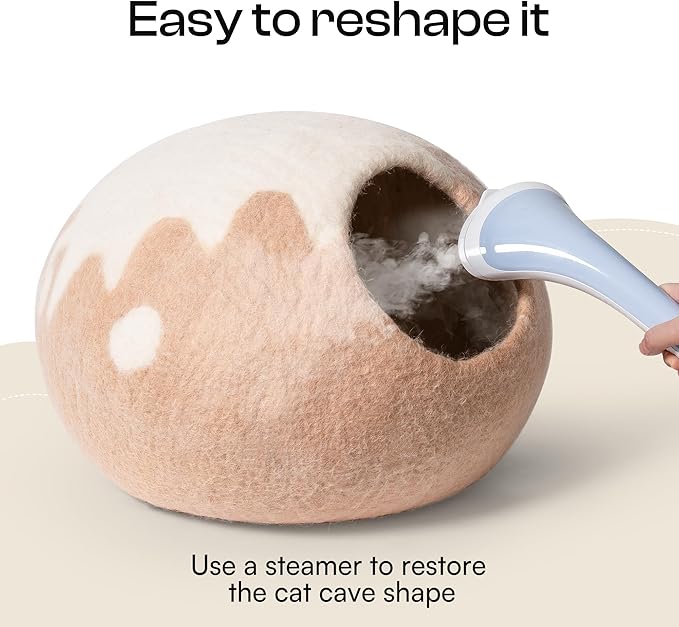 Cat Cave Bed -Handmade Wool Cat Bed Cave, Cat Bed Cat House, Felt Cat Caves for Indoor Cats and Kittens