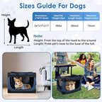 Soft Collapsible Dog Crate - 24 inch Portable Travel Puppy Crate for Small Pets or 2 Cats, Pet Carrier with 4 Mesh Doors, Car Kennel for Dogs with Handle for Indoor and Outdoor, Bule