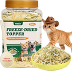 Wellix Dog&Cat Food Topper - Cat Grass Treats for Haiball Treament - Chicken Flavor Freeze Dried Cat Treats - Low Calorie Training Treats for Dogs&Cat 7.5oz