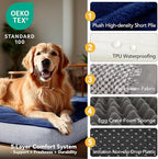 Deconovo Orthopedic Dog Bed for Medium & Large Dogs – Supportive Memory Foam with Washable Cover, Non-Slip Base – Comfort for Senior, Arthritic & Active Pets, Navy Blue, 44" Lx32 Wx3 Th