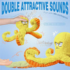 LEGEND SANDY Tough Dog Toys, Stuffed Chew Large Dog Toys to Keep Them Busy, Interactive Squeaky Tug of War Doggie Toy, Crinkle Yellow Octopus