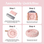 LE SURE Donut Small Dog Bed - Round Cat Beds for Indoor Cats Anti-Anxiety Calming Pet Beds, Washable Cute Modern Beds with Teddy Sherpa Plush & Anti Slip Bottom, 23 Inch, Pink Taffy