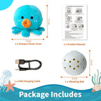 Interactive Dog Toys, Moving Squeaky Dog Toy Ball, Rechargeable Bouncing Rolling Puppy Ball Toy with Jumping Music Talking Mode for Puppy Small Medium Dogs to Keep Them Busy (Octopus)