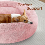 JOLLYVOGUE Dog Bed, Calming Anti-Anxiety Large Dog Bed, Fluffy Donut Cushion for Medium and Large Pets (27"/30"/36")