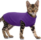 PUMYPOREITY Fleece Sphynx Cat Clothes, Warm Thick Cat Sweater, Soft Winter Coat for Hairless Cats, Cold Weather Pet Sweater for Dogs and Cats, Purple, XL