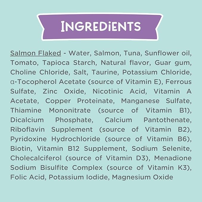 LOVE, NALA - Natural Adult Cat Wet Food - FLAKED Salmon in Broth - Grain Free, Non-GMO, Lean Protein with Omega 3, Added Minerals & Vitamins - 12 Pack, 2.4 lbs.