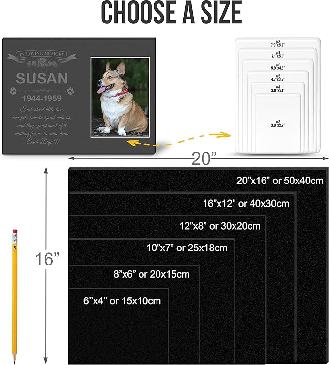 ADFSTONE Pet Memorial Stones Personalized Dog Remembrance Gifts, Customized Dog Picture Grieving Plaque, DIY Gravestone, Custom Sympathy Photo Gift, Animal Grave Markers.