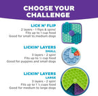Outward Hound by Nina Ottosson Lick N’ Flip 3-in-1 Interactive Dog Puzzle Toy, Lick Mat & Slow Feeder – Calming Enrichment Feeder for Small & Medium Dogs, Holds 1 Cup of Wet of Dry Food