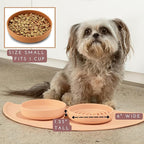 The Slowdown Bowl Silicone Slow Feeder for Cats & Dogs, Slow Eating Mealtime Solution with Modern Lick Mat Design, Reduces Gulping, Fits 1 Cup 6” Across x 1.25” Tall, Small-Tan
