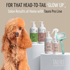 Tauro Pro Line Wooden Deshedding Dog Brush for Long Goldendoodle, Labradoodle & Poodle Hair - Mint Slicker Brush for Dog & Cat Grooming - Rectangular Flexible Cushion & Non-Slip Grip, S