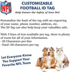 NFL Arizona Cardinals Engraving Pet ID Tags in 32 Team Logo Shapes Personalized Dog Tags and Cat Tags with 3 Lines of Customizable Text for Tracking & Safety. Stainless Steel Pet ID Tracking Tags