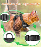 Halypet Cat Harness and Leash Set [ MAX Safety Third Generation ] Escape Proof Soft Adjustable Cat Leash Breathable Comfortable Vest Easy to Wear Kitten Harness for Outdoor Walking Black