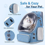 Cat Backpack Carrier with Bubble Window, Breathable & Foldable Pet Travel Carrier for Small Dogs and Cats, Airline-Approved for Hiking & Outdoor Use