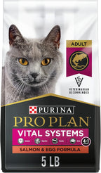 Purina Pro Plan Vital Systems Salmon and Egg Formula 4-in-1 Adult Dry Cat Food - 5 lb. Bag