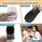 Portable Dog Water Bottle With Bowl - Travel Leak Proof Pet Accessory for Walking, Hiking and Camping (Black, 19oz)