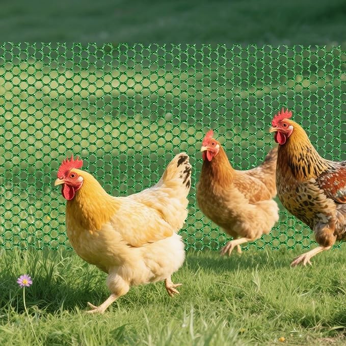 16.4 FT x 15.7 in Roll Mesh Fence, Versatile Green Plastic Fencing & Netting, Cuttable Animal Wire Mesh Fence, Durable Tree Trunk Protector, Suitable for Cat Dog Rabbit Barrier and Plant Protectors