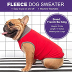 cyeollo 2 Pack Dog Sweaters Stretchy Fleece Sweatshirt with Leash Hole Pullover Stretchable Reflective Dog Sweater Pet Clothes for Small Puppy Dogs Cats Apparel Size S