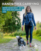 Dog Water Bottle Insulated Dog Travel Water Bottle Stainless Steel Pet Water Bottle Dispenser Portable Food and Water Bowl for Dogs with Carrying Case for Walking Dog Travel Kit… (Green Blue, 32 oz)