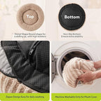 MIXJOY Donut Dog Bed for Small Dogs, Washable Dog Bed with Removable Cover, Small Cat Beds for Indoor Cats, Calming Soft Round Pet Beds with Anti Slip Bottom, Cute Puppy Beds, 23"x23"x8", Beige