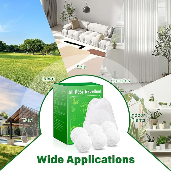 Cat Repellent Outdoor Indoor, 24 Pcs Peppermint Oil Natural Cat Deterrent Balls Preventing Cats Away from Indoor Furniture Scratch, Keep Cats Out of Yard Lawn Garden