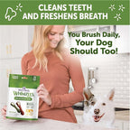 Wellness WHIMZEES Daily Brushzees Dog Dental Treats, Natural Chews, Medium Size Stick, (7 Count)
