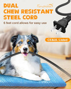 Upgrade Dog Cat Heating Pad with 2 Covers&840D Storage Bag,Adjustable Temperature Electric Pet Heating Pad with Timer,Waterproof Heated Bed Mat with Chew-Proof Cord,M