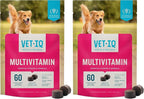 VetIQ Multivitamin Supplement for Dogs, Supports Active Brain Function, Immune System, and Digestive System, Hickory Smoke Flavored Dog Multivitamin, Made in The USA, 60 Count (Pack of 2)