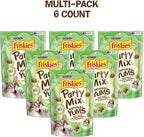 Purina Friskies Made in USA Facilities, Natural Cat Treats, Party Mix Natural Yums Catnip Flavor - (Pack of 6) 6 oz. Pouches