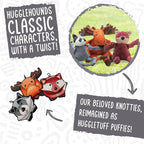 HuggleHounds HuggleTuff Plush Dog Toys - Dog Stuffed Animal Toy, Puppy Toys, Squeaky Dog Toy for Small & Medium Dogs, Durable Plush to Keep Them Busy - Puffies Woodland Friends (3 Count)