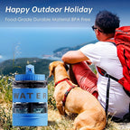 Portable Dog Water Bottle, 77oz Large Travel Water Bowl Dispenser for Dogs Camping Beach Walking Essentials, Blue