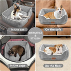 Rectangle Cat Dog Bed for Large Medium Small Pets Indoor Outdoor Machine Washable Sleeping Sofa Non-Slip Bottom Soft Puppy Bed Durable Orthopedic Calming Pet Cuddler (Large, Grey)