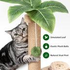 MEOWOOU Cat Scratching Post Cat Toys for Indoor Cats Cat Scratcher Kitten Toys 17.7in Scratch Post for Indoor Cats with Track Base & Balls Dangling Ball