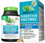 Zenwise Health Digestive Enzymes for Gut Health & Bloating Relief - Multi Enzymes Digestion Supplement with Probiotics, Bromelain & Papaya for Digestive Health Support - Men & Women - 60 Count
