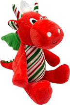 Huxley & Kent Funny Dog Toy w/Squeaker – Holiday Power Plush Squeaky Dog Toys for Small, Medium & Large Dogs – Soft Stuffed Animal for Indoor Play & Fetch - Snowball Dragon, Small